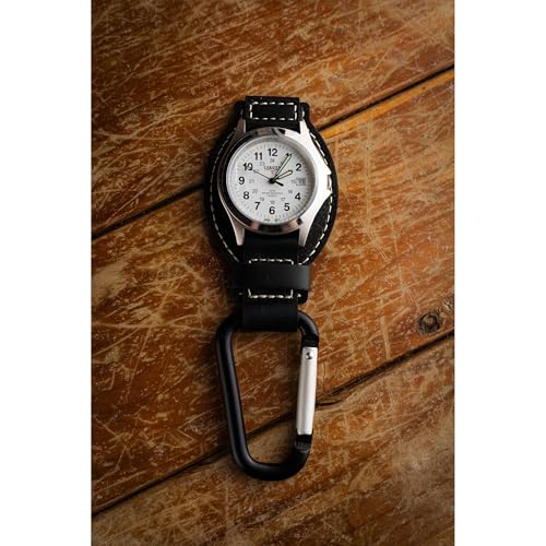 Image of Dakota Leather Clip Watch, Military Dial, Waterproof