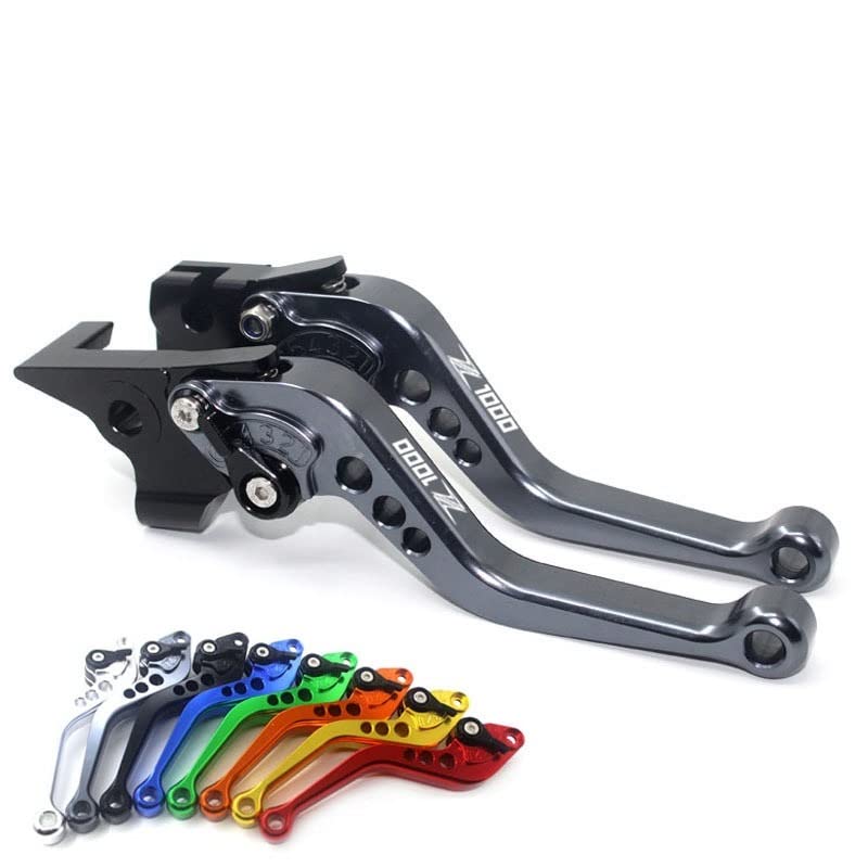 F Dla KAWASAKI Z1000 Z 1000 2017 2018 2019 akcesoria motocyklowe krótkie regulowane CNC dźwignie sprzęgła hamulca Y (Color : Silver)