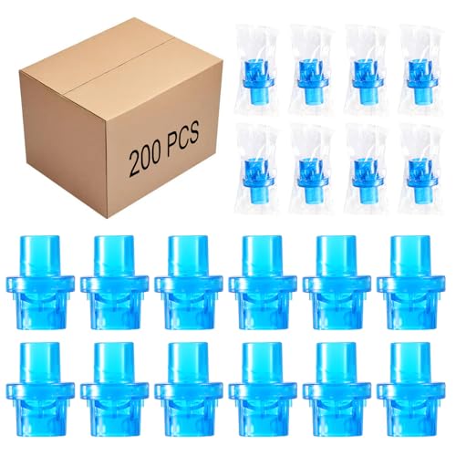 200 PCS CPR One Way Valves for Training Mask Blue CPR Training Valves Fit Most Masks Individually Wrapped (Blue)