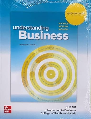 Understanding Business 13th edition (BUS 101 CS... 1307712215 Book Cover