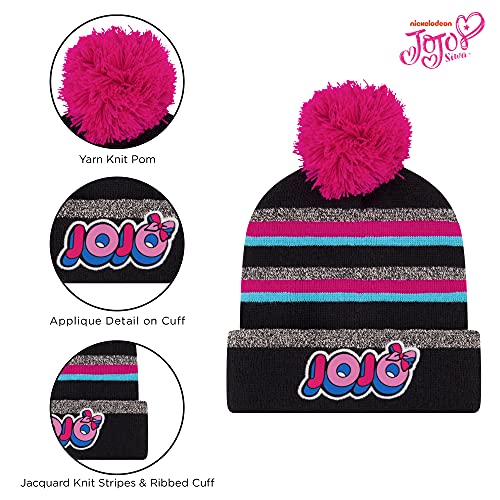 Nickelodeon girls Winter Hat, Scarf, and Kids Gloves Sets, Jojo Siwa Beanie for Ages 4-7Winter Accessory Set4