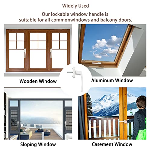 Maniglia per finestra in alluminio, 2 pezzi