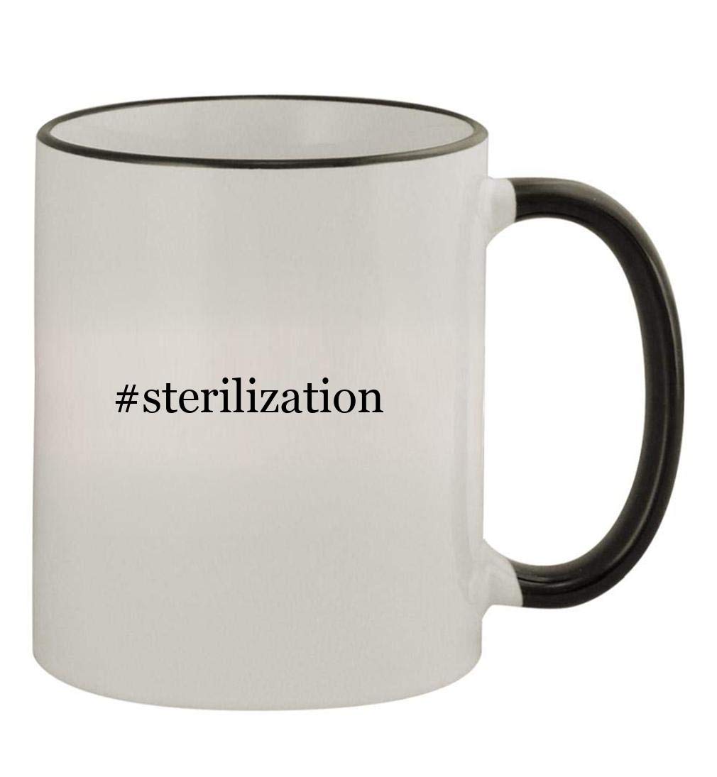 Knick Knack Gifts #sterilization - 11oz Colored Handle and Rim Coffee Mug, Black