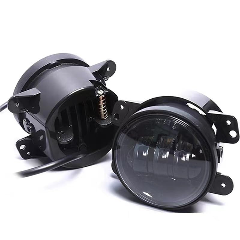 JEVA 4 inch LED Headlights Modified Headlights Full Round Angel Eyes with Daytime Running Lights for Wrangler Black …