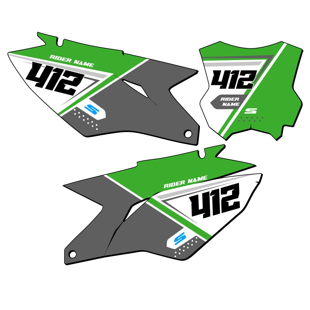 2020-2025 KLX 300 R SG65 Custom MX Number Plates Senge Graphics Kit Compatible with Kawasaki