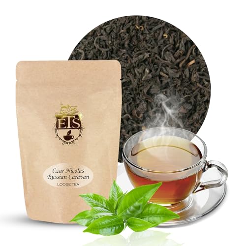 Czar Nicolas Russian Caravan Tea | Loose Leaf Black Tea | Strong and Smoky with Lapsang Souchong | Historical Tea Blend | 16oz Bulk Pouch | Caffeine | Fair Trade Black Tea Leaves