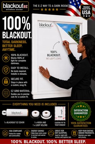 Blackout EZ Window Cover - Total Light Blocking...