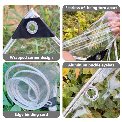 Lona impermeable transparente resistente a desgarros de plastico 5