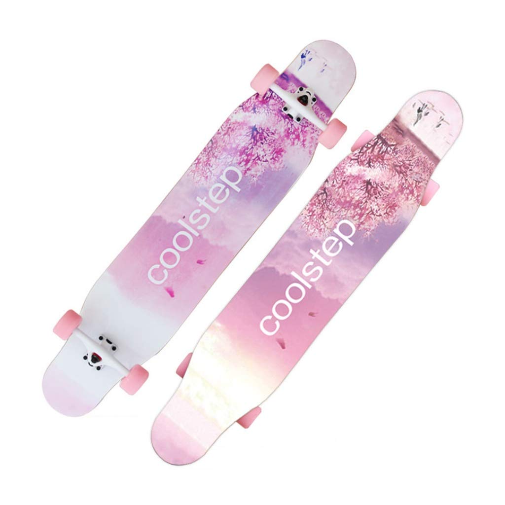 Hasayo Four-wheel 46 Inch-Cruiser Skateboard Longboard Street Skate Board Outdoor Sports 117 * 24 Skates Board Pink