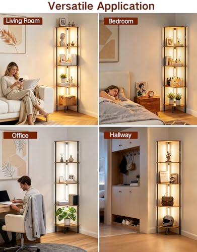Lámpara de Pie LED con estantes para estrenar casa 6