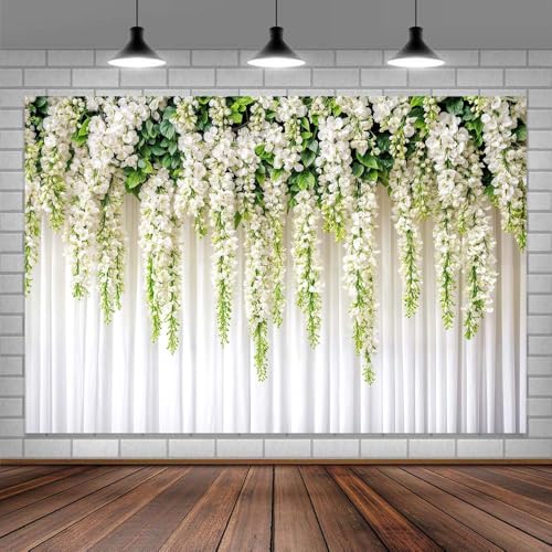 Fondo Fotográfico Flores 10x8ft Blanco para Foto Estudio miniatura 7
