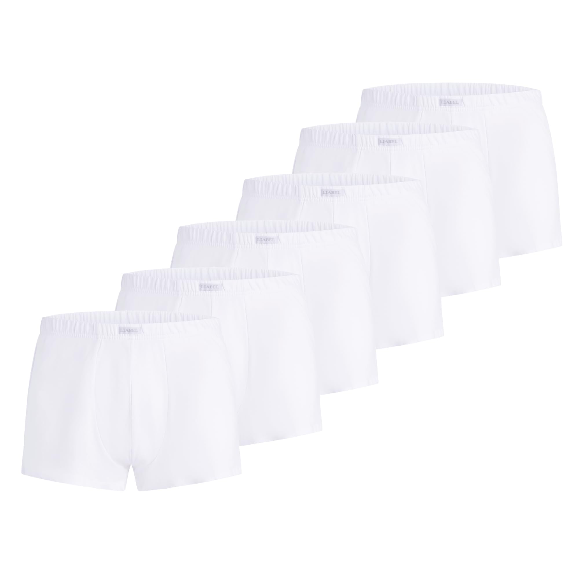 LIABEL Boxer Uomo in Cotone Elasticizzati (Pacco da 6 e da 12 Paia), Traspiranti, Ipoallergenico Cuciture Rinforzate Underwear – Mutande Intimo Confortevole Certificato Oeko-Tex