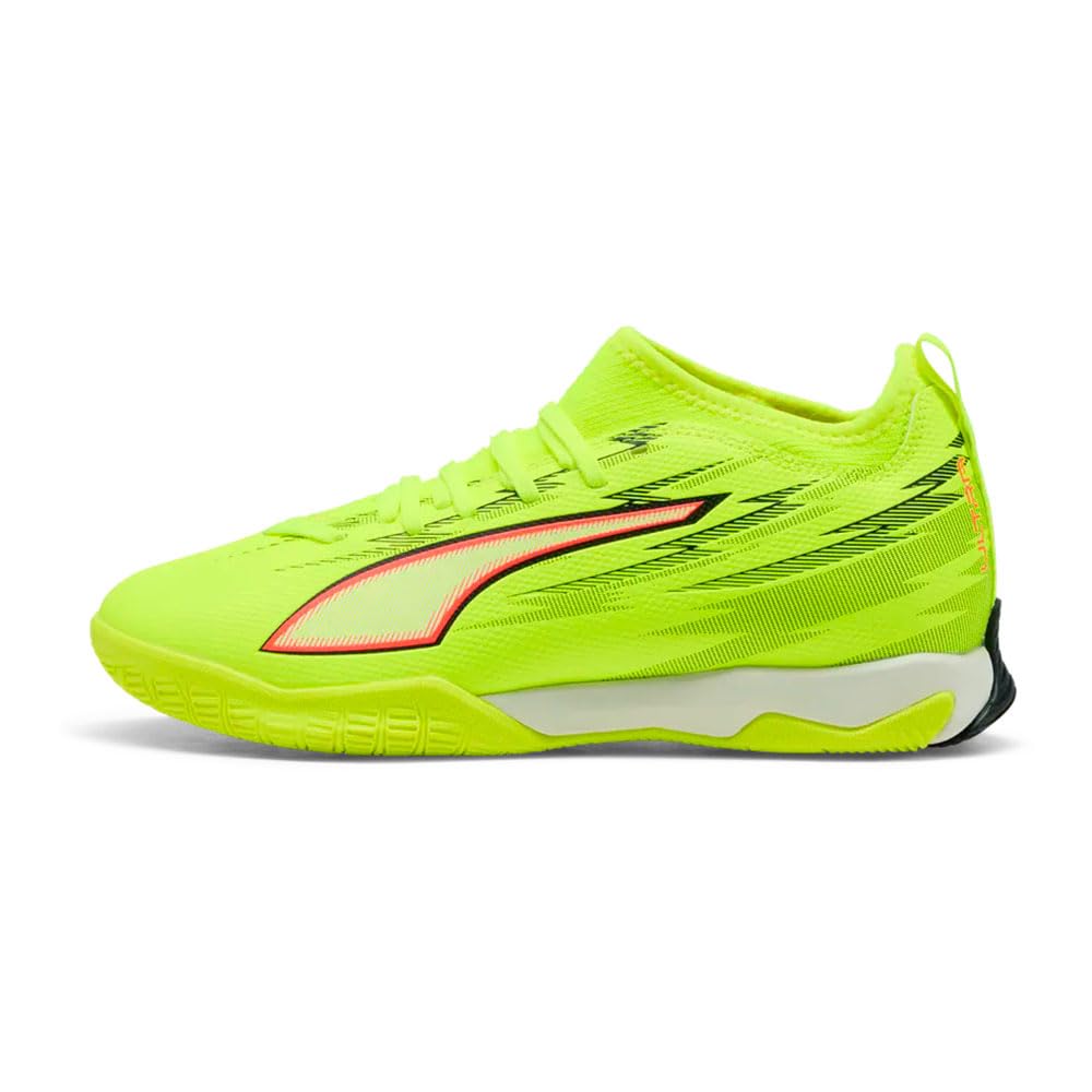 PUMA Ultra 6 Match IT + MID JR Soccer Shoe, Yellow Alert Black-Glowing RED-Lime Squeeze, 4.5 UK