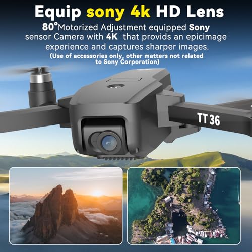 TTROARDS TT36 GPS Drohne mit 4K-Kamera für Erwachsene, 5G WLAN Echtzeitübertragung, GPS Intelligente Rückkehrfunktion, Follow-Me-Funktion, RC-Quadcopter Bürstenlose Motoren Drohnen für Anfänger