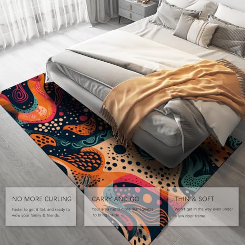 Tapis de salon 160x230cm rectangulaire lavable à poils bas Bohemi