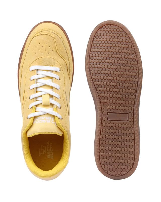 Image of Bacca Bucci Zest Women's Low-Top Walking Sneakers with Suede-Look Upper, Lace-Up Closure, Padded Collar, Perforated Toe Detail, Gum Grip Outsole, Casual Streetwear Shoes