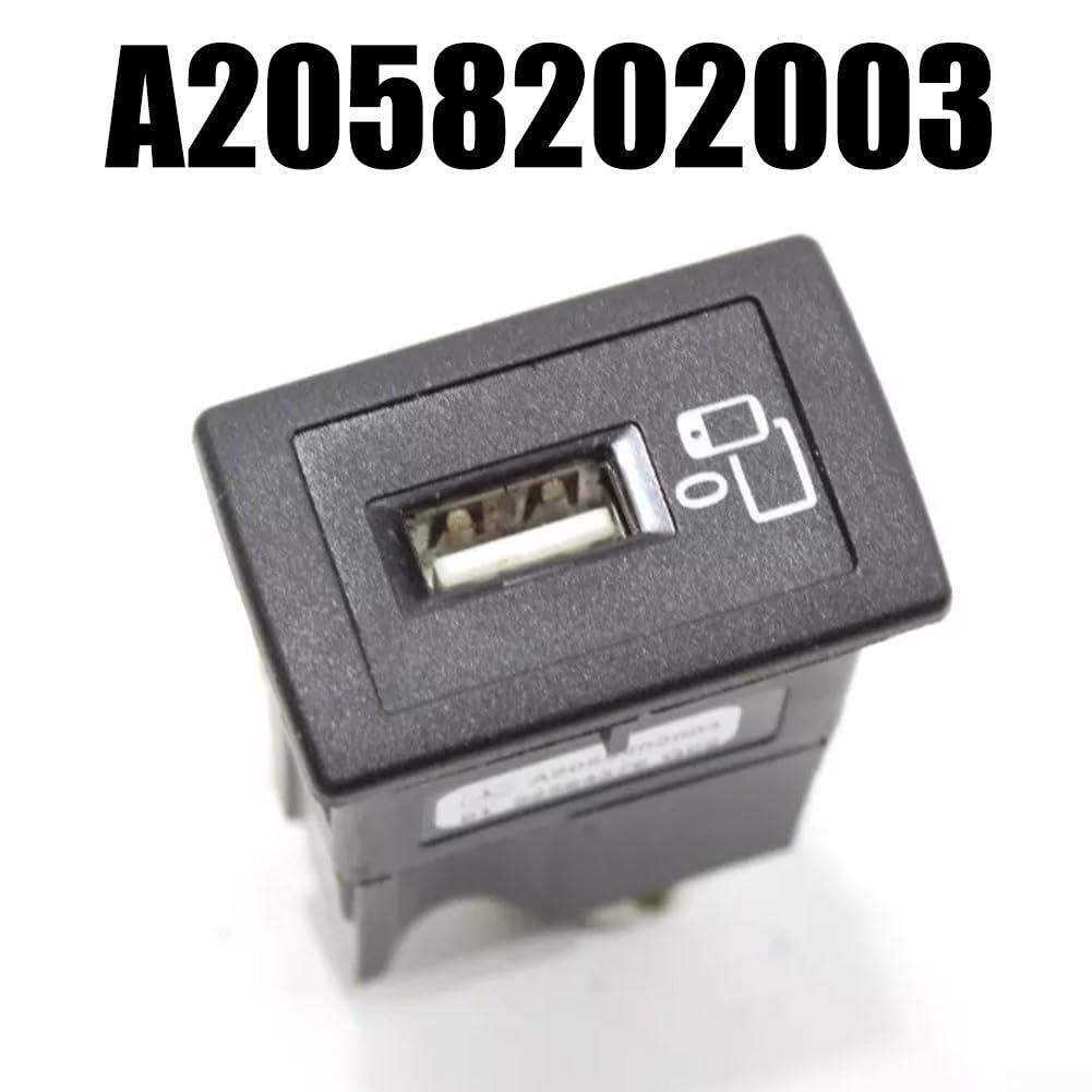 Adaptador de cargador de coche USB, adaptador de cargador de interfaz USB AUX, enchufe para Mercedes Clase C W205 2019-21 A2058202003
