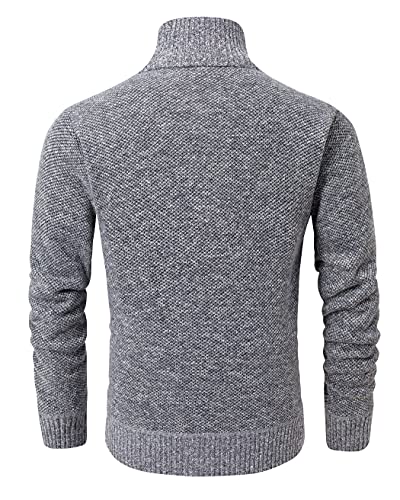 Image of Vcansion Men's Classic Cardigan Sweaters Stand Collar Slim Fit Casual Knitted Sweater