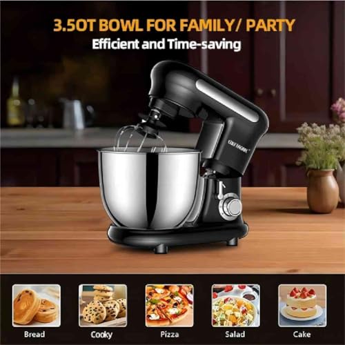 Stand Mixer, 3.5L Electric Kitchen Mixers for Baking, 6 Speeds Electric Kitchen Mixer with Dough Hook, Whisk, Beater, with Bowl, Dough Hook - Image 2