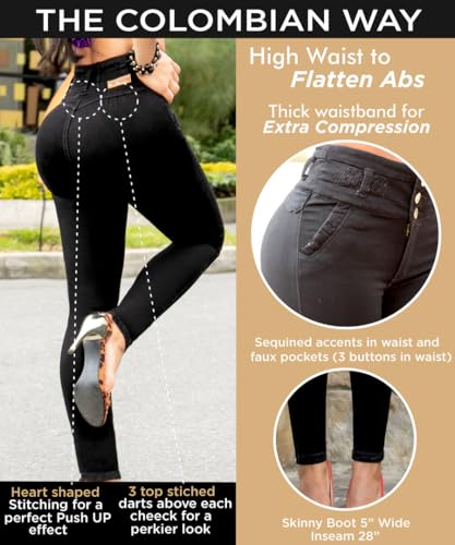 Colombian Jeans for Women Butt Lift Butt Lifting Jeans Women Black Pantalones Colombianos para Mujer Levanta Cola Negro4