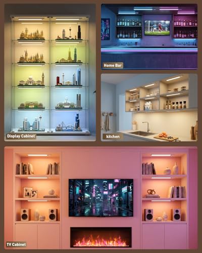 Image of Under Cabinet Lighting Wireless, RGB Motion Sensor Light Indoor, 4 Pack