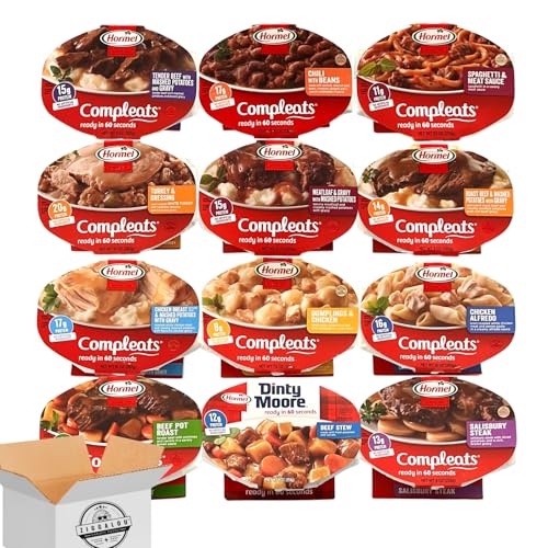 ZIGGALOU® Variety Gift Basket Assortment of Hormel Compleats Microwavable Pantry Staple Meals - 12 Flavor (12 Count)