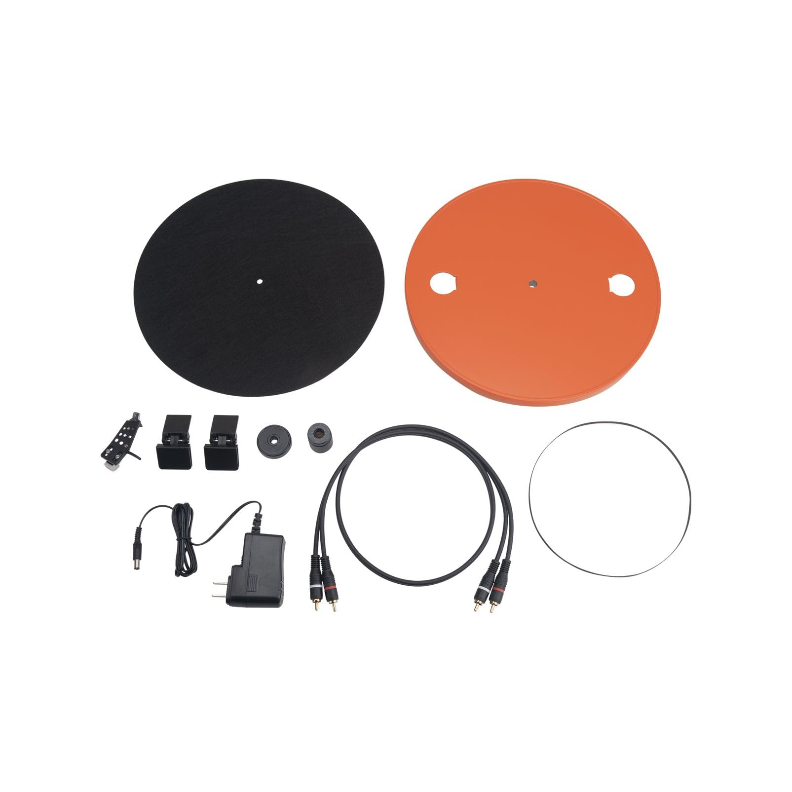 JBL Spinner BT, Giradischi Bluetooth con AptX-HD, Portatestina Rimovibile, Piatto in Alluminio con Trasmissione a Cinghia, Cartuccia Preinstallata con Magnete Mobile di Alta Qualità, Nero e Arancione