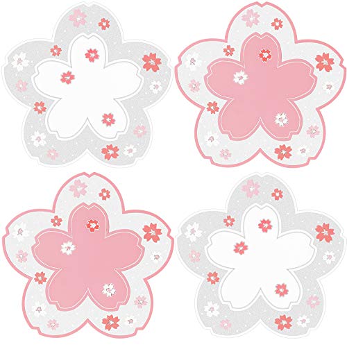 Finphoon Cherry Blossom Cup Coasterï¼Œ4 PCS Non-Slip Insulation Sakura Coaster, for Coffee Cup Beer Mug Tableware