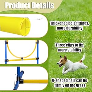 Dog Agility Course Backyard Set,Dog Agility Equipment, Dog Obstacle Course Backyard With 2-Set Agility Hurdle ,Jump Ring, 8 Weave Poles, Tunnel, Pause Box, Toy Balls And 2 Portable Carrying Bags Dog Agility Course Backyard SetDog Agility Equipment Dog Obstacle Course Backyard With 2 Set Agility Hurdle Jump Ring 8 Weave Poles Tunnel Pause Box Toy Balls And 2 Portable Carrying Bags