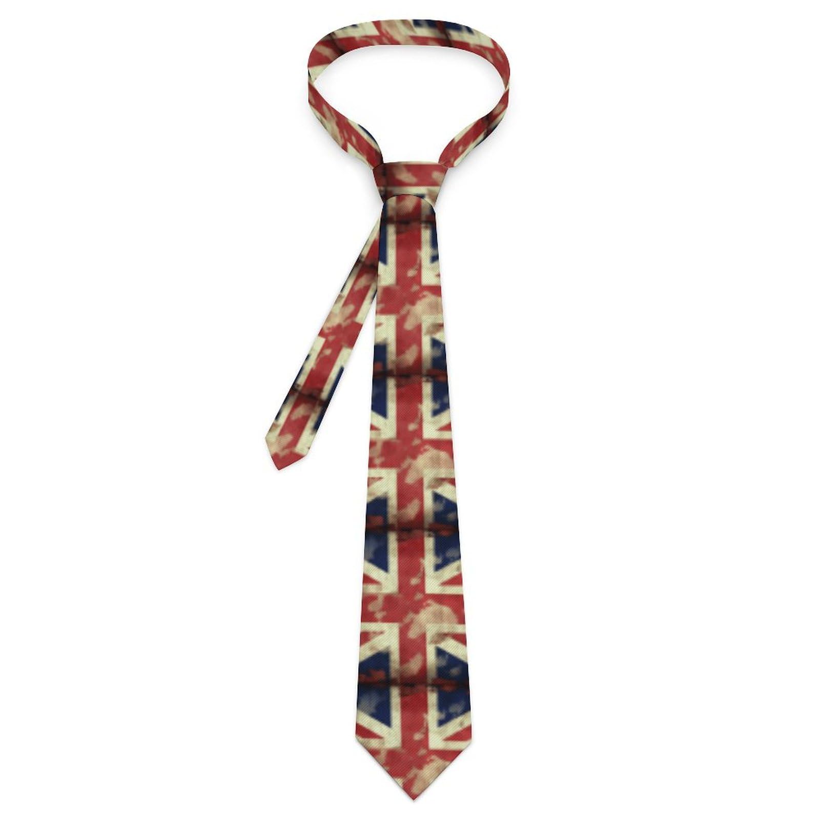 Smazdfxx Men's As Pic Tie Classic Skinny Neck Tie 3'' Novelty Necktie For Wedding Usual Business Party,Vintage Union Jack British Flag