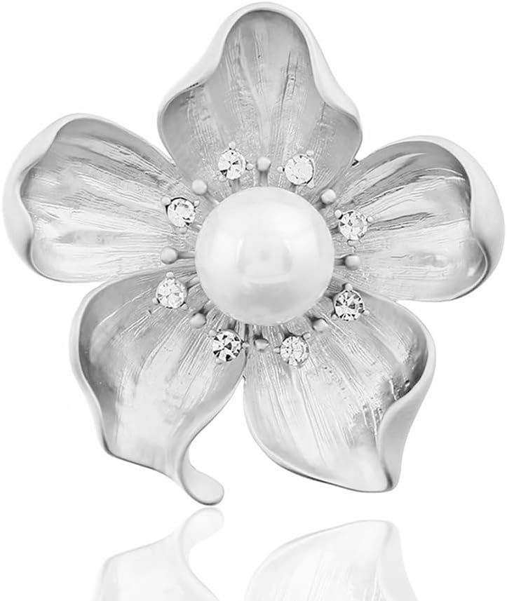 Alloy Flowers & Pearls Brooch Corsage Western Wear Accessories,D-Ljusgr?