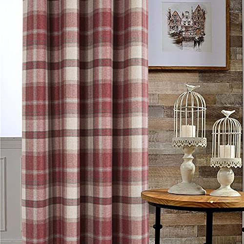 always4u-Classic-Red-Plaid-Curtains-Highland-Woolen-Look-Tartan-Farmhouse-Window-Treatment-Grommet-Checked-Curtains-for-Living-Room-Bedroom-2-Panels-45-95-Inches always4u Classic Red Plaid Curtains Highland Woolen Look Tartan Farmhouse Window Treatment Grommet Checked Curtains for Living Room Bedroom 2 Panels 45 95 Inches