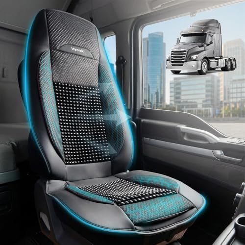 Vyonix Semi Truck Beaded Seat Covers (Black 1-Pack) Cooling Car Seat Cushion for Back Support Anti-Sweat Truck Seat Covers Universal Fit for Volvo Kenworth Freightliner