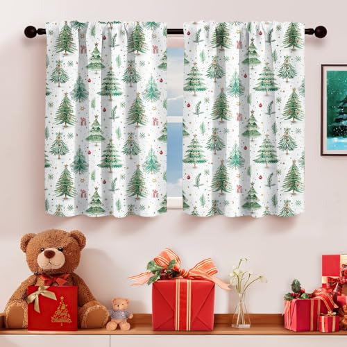 WeeQil Küchen Scheibengardinen 2er Set Küche Kurz Weihnachten Weihnachtsbaum Muster Bistro Modern Blickdicht Landhausstil Bedruckt Bistrogardine für Kleine Fenster Weihnachtsgardinen 60 90 cm Hoch WeeQil Küchen Scheibengardinen 2er Set Küche Kurz Weihnachten Weihnachtsbaum Muster Bistro Modern Blickdicht Landhausstil Bedruckt Bistrogardine für Kleine Fenster Weihnachtsgardinen 60 90 cm Hoch