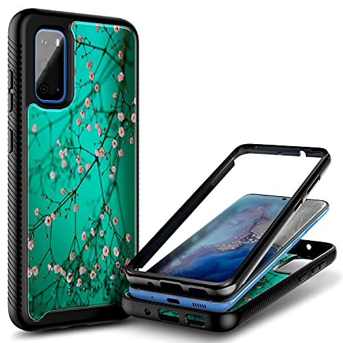 NZND Case for Samsung Galaxy S20/S20 5G, Full-Body Protective Shockproof Rugged Bumper Cover (Without Screen Protector), Support Wireless Charging, Impact Resist Case Cover -Plum Blossom