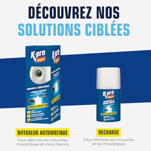 Diffuseur automatique mouches moustiques 5 mois de protection 40m²