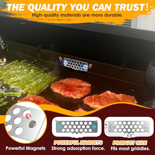 2-Pack Grease Gate for Blackstone Griddle Accessories,Compatible with Blackstone Grill Accessories,Block Food from Falling into the Rear Grease Trap,Magnetic & Easy to Install,304 Stainless Steel by MytypeMAG - Image 6
