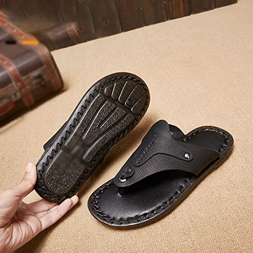 Slippers Women Leather Flip-Flops Summer Clip-on Sandals Beef Tendon Bottom Comfortable Slippers4