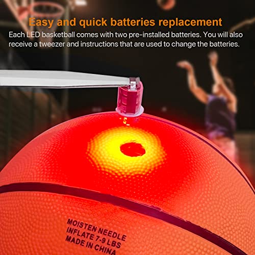 2Pcs Light Up Basketball, Led Basketball And Led Basketball Hoop Lights, Remote Control Basketball Led Rim Light, 16Color Change, Waterproof,Super Bright To Play At Night Outdoors,Good Gift For Kids #TOP3