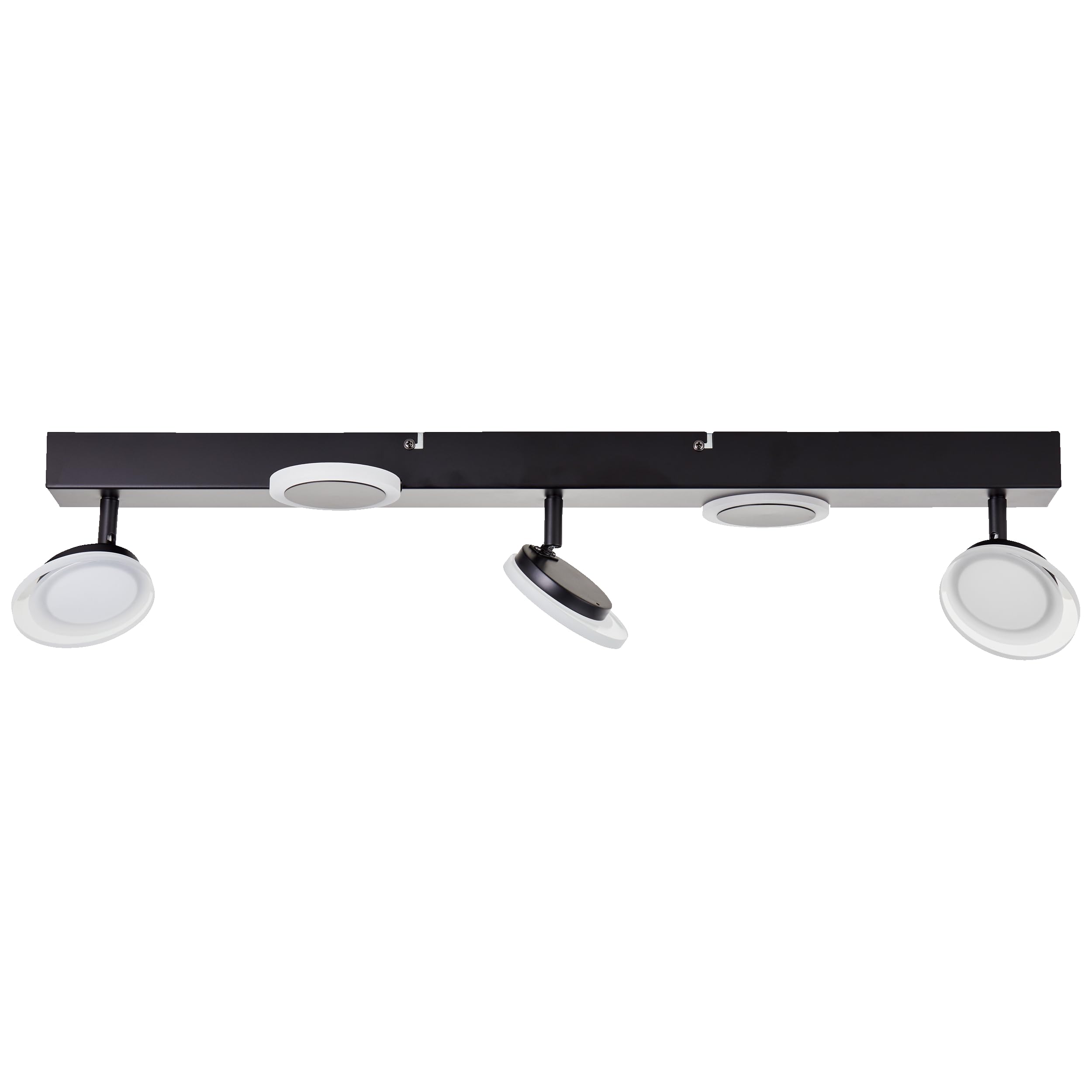 Lightbox LED Decken Strahler - 3 flammige Spotbalken im zeitlosen Design mit schwenkbaren Köpfen & 3 x Spots und 2 x Dekolichter - aus Metall/Kunststoff - in Schwarz - 70 cm Breite