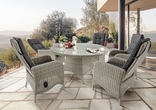 Destiny Sitzgruppe Palma Luna Sitzgruppe 6 HL+ Tisch Ø 150x75cm...