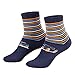Piarini 2 Paar Kinder Stoppersocken ABS Socken Anti Rutschsocken Noppen Baumwolle Jungen Mädchen Blau Gr. 35 36 37 38