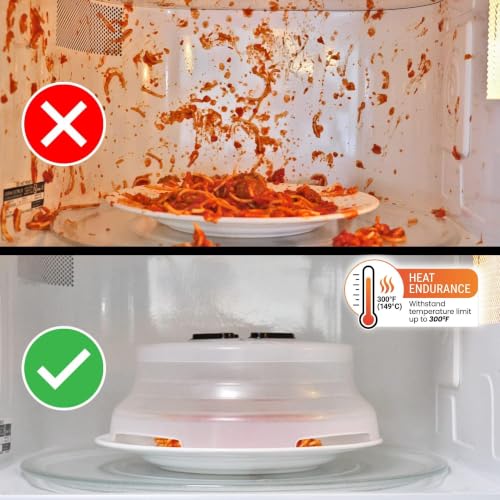 Image of HOVER COVER Magnetic Microwave Splatter Cover - 10-Inch Collapsible - Black
