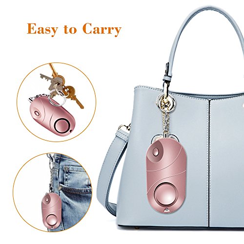 KKmoon Alarme pessoal 120-130dB Som de Emergência Auto-Defesa Alarme de Segurança Chaveiro Lanterna