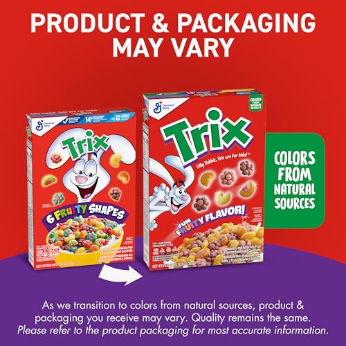 Image of Trix Breakfast Cereal, 6 Fruity Shapes, Made with Whole Grain, 10.7 oz