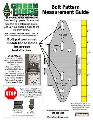 Garage Door Hinge Energy Saving Residential 4 Panel Door Self Seal Spring Loaded Mfg# R4416-40 #TOP5