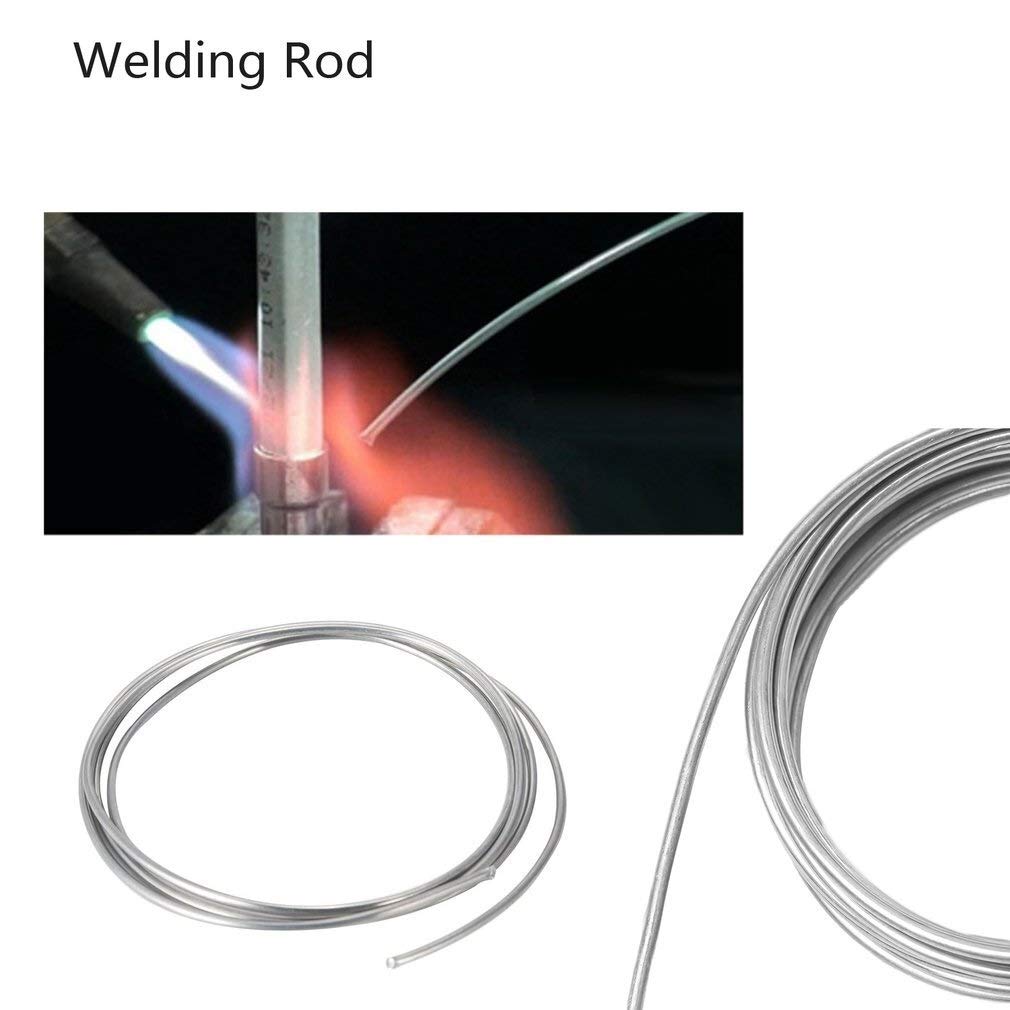 Varilla de soldadura Varilla de soldadura de 2 mm 1 m, Herramienta de soldadura de barra de soldadura de metal con alambre con núcleo de fundente, Baja temperatura de aluminio de cobre, soldador par