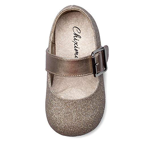 Little Girl's Adorable Buckle Ballerina Flat,Gold,Little Kid,11.5M4