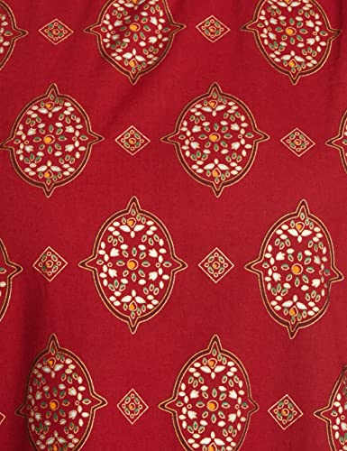 Image of Amazon Brand - Myx A-line Sleeveless Dress (PAG 101 Golden JAAL RED Large)