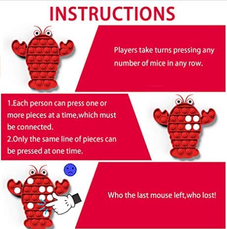 Image of LIVYU LIFE Push pop Bubble Fidget Toy, Stress Relief and Anti-Anxiety Tools Sensory Toy for Autism to Relieve Stress for Kids and Adults(Crab-Red)